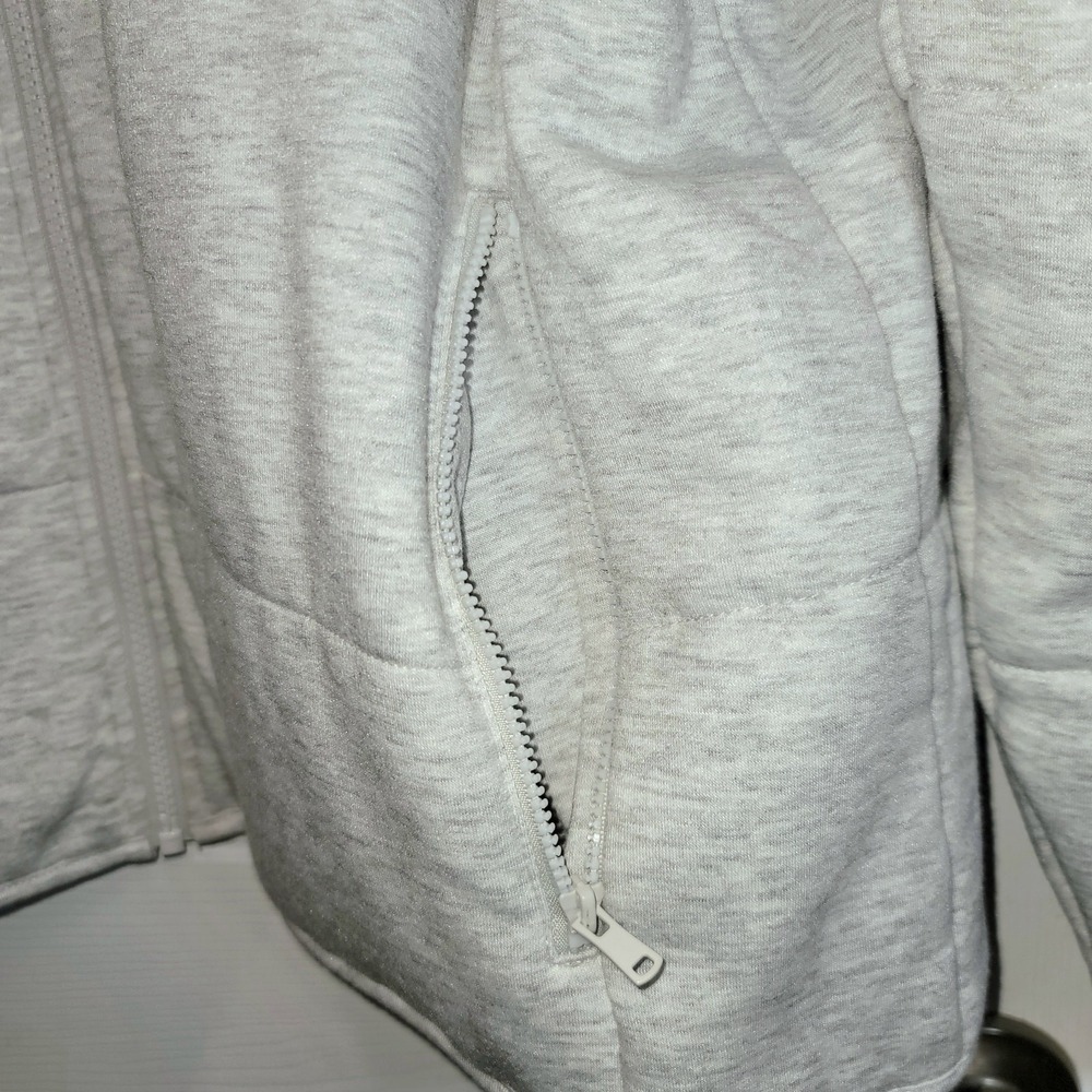 Three Dots Knit Puffer Jacket Full Zip Womens Sz XL Oatmeal‎ Cream Zip Pockets - Picture 8 of 15